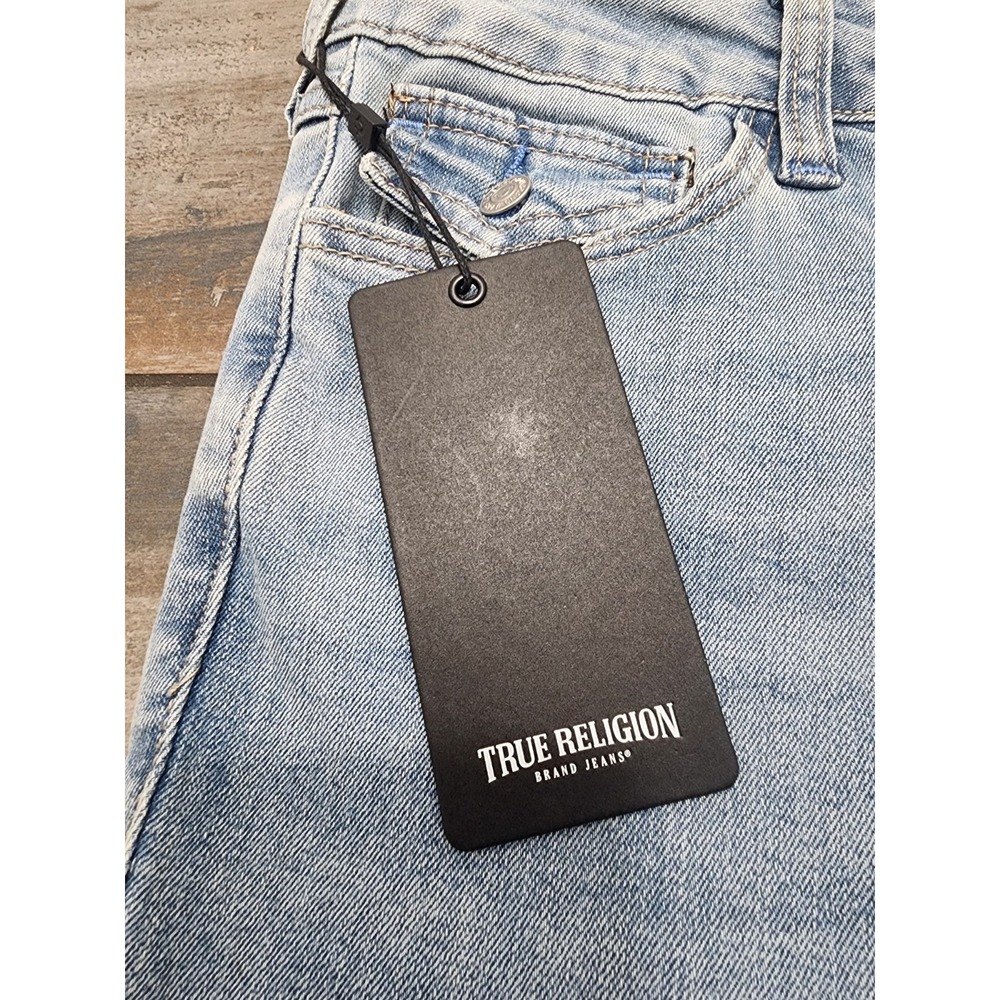 True Religion BECCA Mid Rise Flap Bootcut Jeans Woman's 29 Light Lakeside Wash - Picture 6 of 16